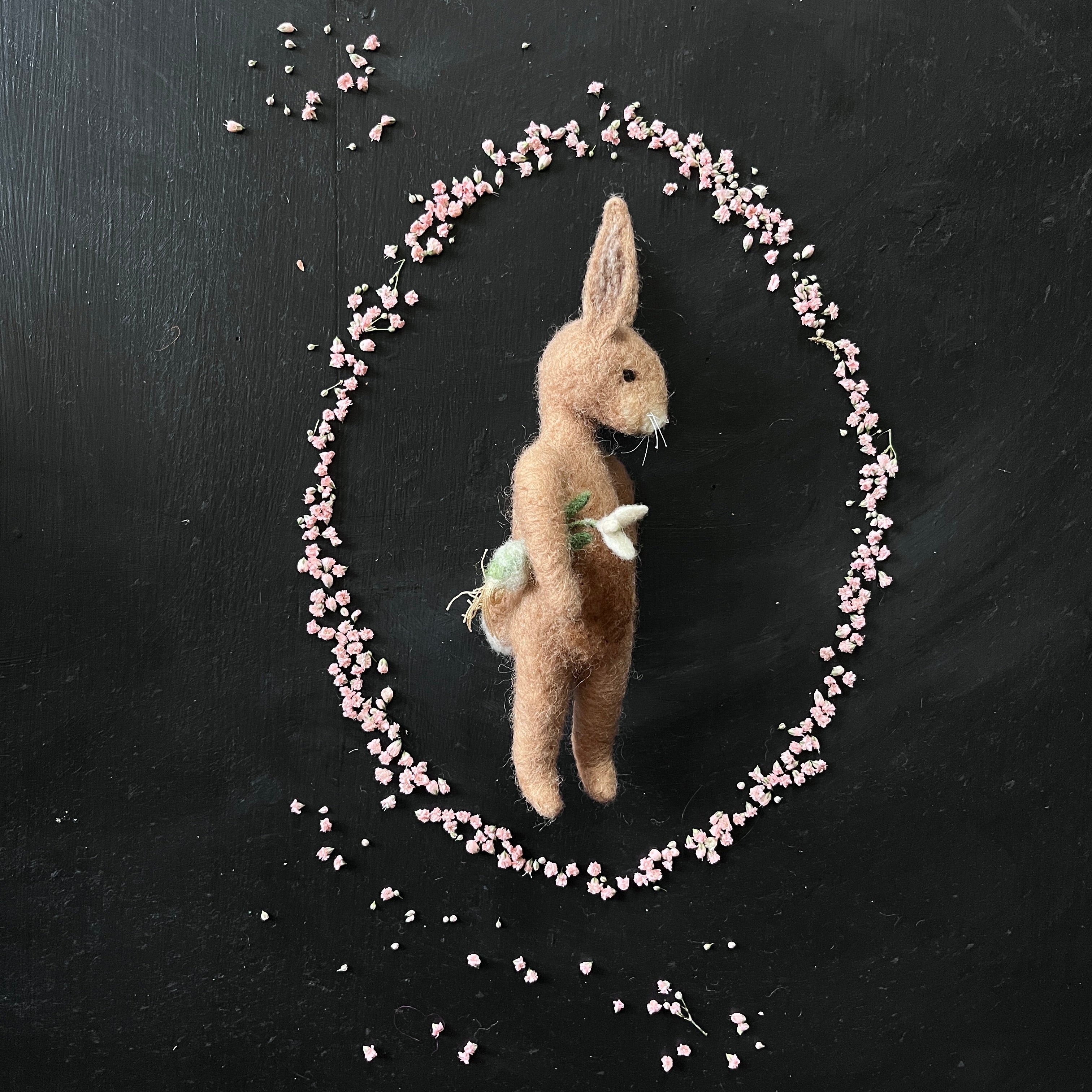 Mr. Rabbit mit Schneeglöckchen